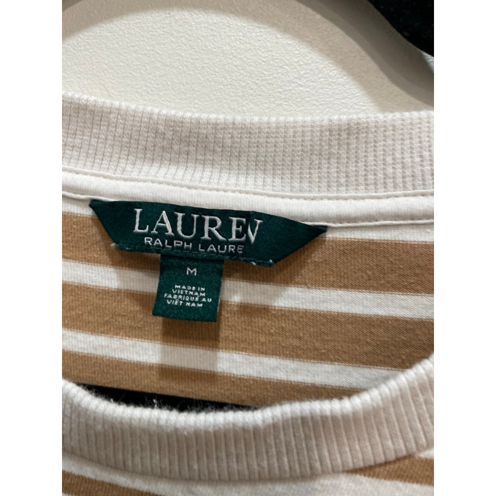 LAUREN Ralph Lauren Striped Short Sleeve Baby Tee M Cotton Y2K Preppy Grunge - Picture 3 of 9